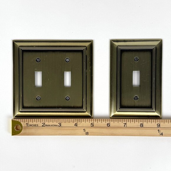 Outlet Box Cover Plate State Star Corp UL Antique Brushed Brass Finish Set of 2 - Picture 6 of 7